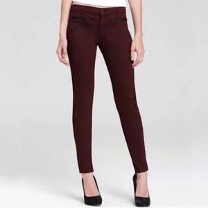 J Brand “Zoey” Maroon Skinny Jeans